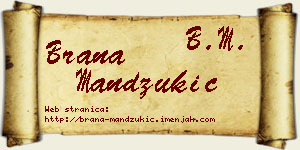 Brana Mandžukić vizit kartica